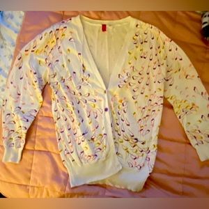 H&M Printed Cropped Cardigan Size 8 (circa early 2000s)